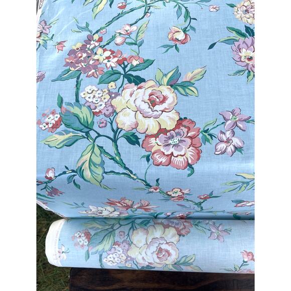 Vtg Waverly Canton Floral Fabric Points East Collection Home Decor By The Yard - Picture 4 of 9